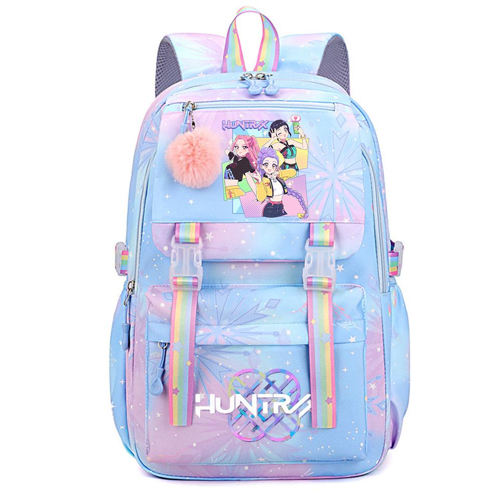 Niedlicher Anime K-Pop Dämonenjäger Aufdruck Große Kapazität Wasserdichter Rucksack Teenger Schüler Mädchen Junge Schultasche Büchertasche Damen Reisetasche Rucksack