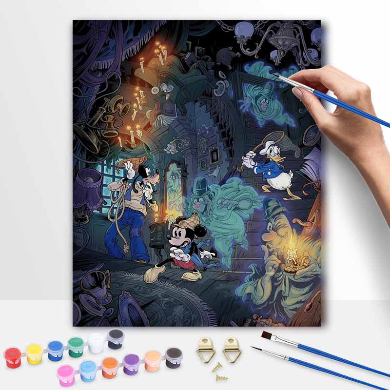 Disney oil painting haunted mansion DIY art painting home decoration 30x40cm
