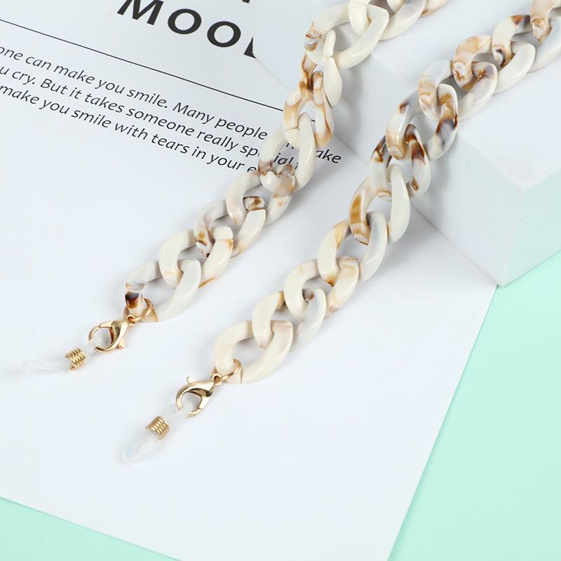 

Креативные красочные акриловые маски и очки с антипадающей подвесной цепью своими руками, доступны в нескольких цветах белый