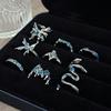 Niche Sea Blue Enamel Dripping Oil Opening Ring, High-End Sweet And Cool Temperament, Personalized Stacking, Wearing Index Finger Ring For Women