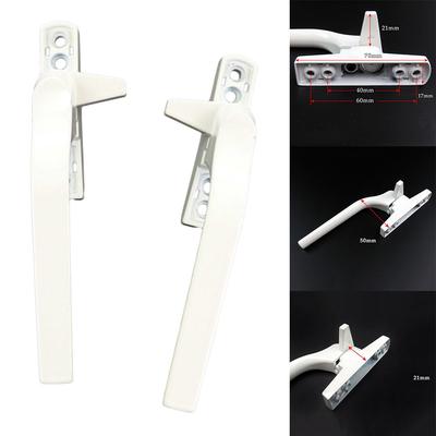 Window Handle Locking Latch Left Right Hand Aluminum Alloy External Flat Handle For Window With Lock White Safety Hardware