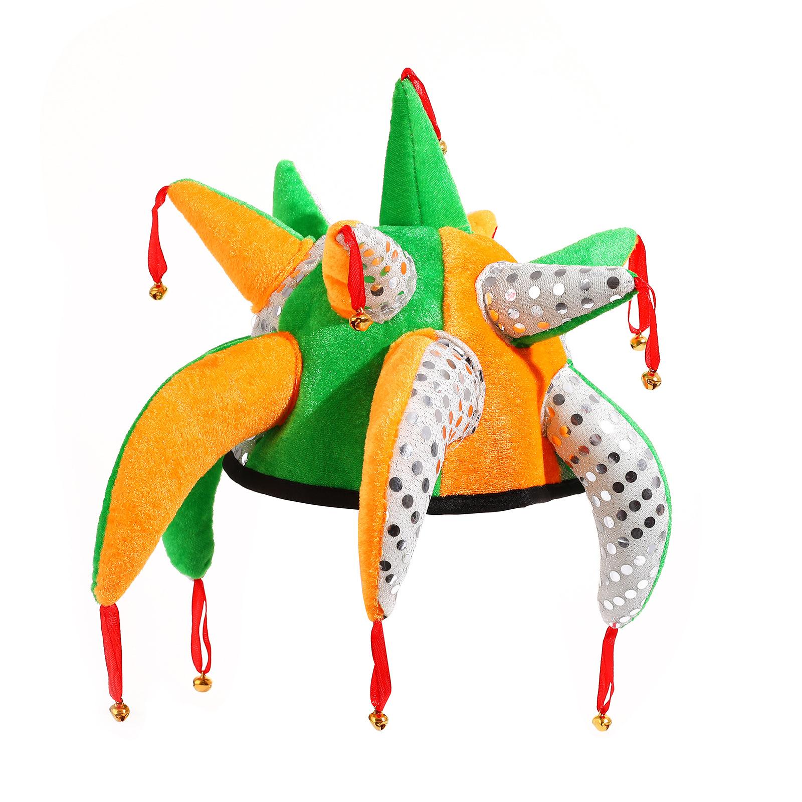 Velvet Clown Headdress Hat, Party Prop, -Shaped Bell Hat, Carnival Party Decoration Hat One Size