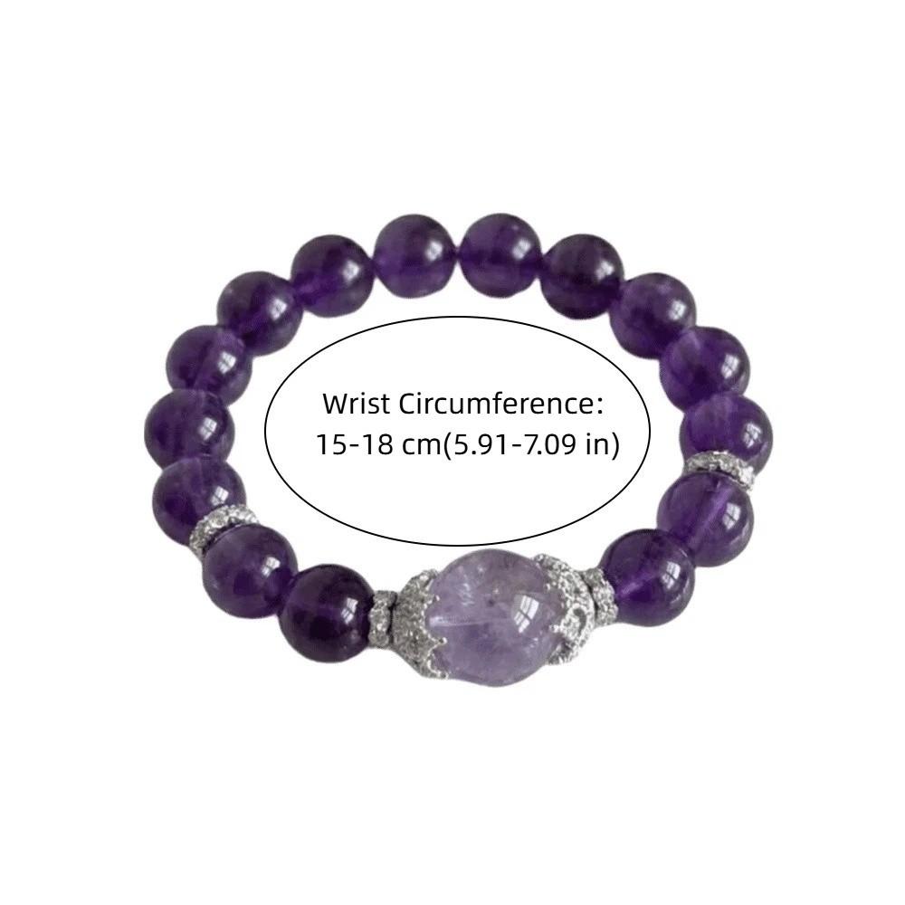 Smooth Beads Bracelet Adjustable Hand Jewelry Elegant Purple Crystal Hand Chain  Gift