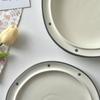 Japanese Minimalist Tableware Korean Ins Style Ceramic Cake Plate Polka Dot Plate Good-looking Plate High Beauty Breakfast