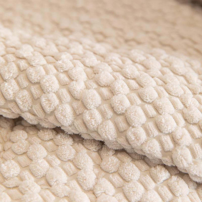 Corduroy Lounge Chair Cover Solid Color Seat Cushion Elastic Band Fixed Anti-slip Sofa Protector Scratched Resistant Sofa Covers