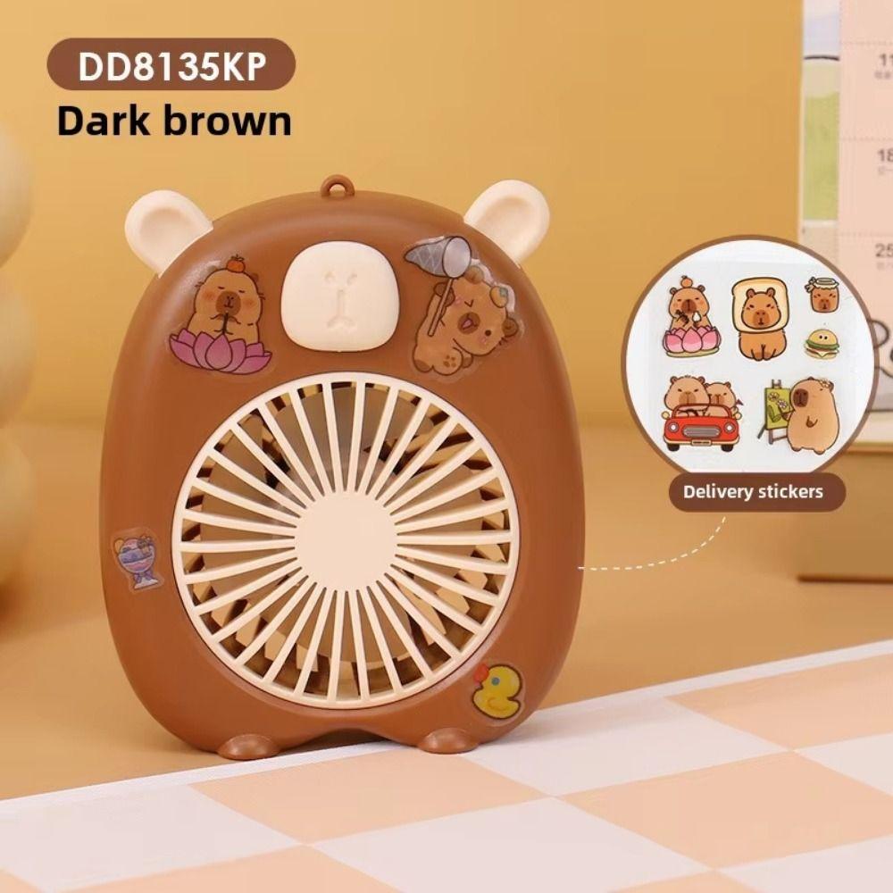Solid Color Cute Capybara Fan Creative USB Mini Fan Simple Cartoon Handheld Fan  Camping