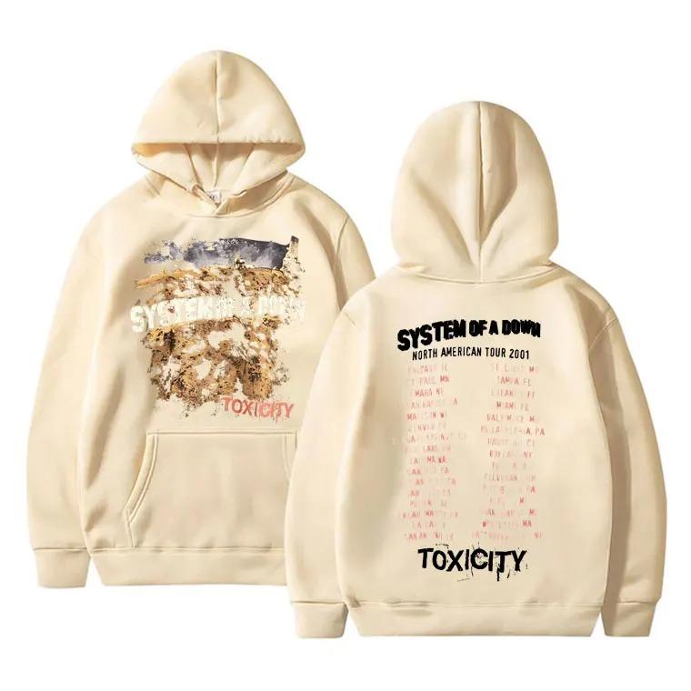 Rock Band System of A Down Toxicity Tour Hoodie Men Women Gothic Punk Vintage Hooded Sweatshirt Unisex Fleece Oversized Hoodies