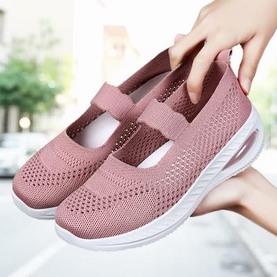 Damskie Buty Tekstylne Buty Wiosenne Szeroki Nosek Buty dla Mamy Starszych Wygodne Lekkie Miękka Podeszwa Buty do Chodzenia Codzienne Miękkie Chodzenie Cały Dzień Trampki