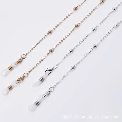 Retro světlé kovové sluneční brýle Řetízkové řetízky Šňůrky Zlatá barva Brýle na čtení Závěsné provazové brýle Držák řetízku Šňůrka