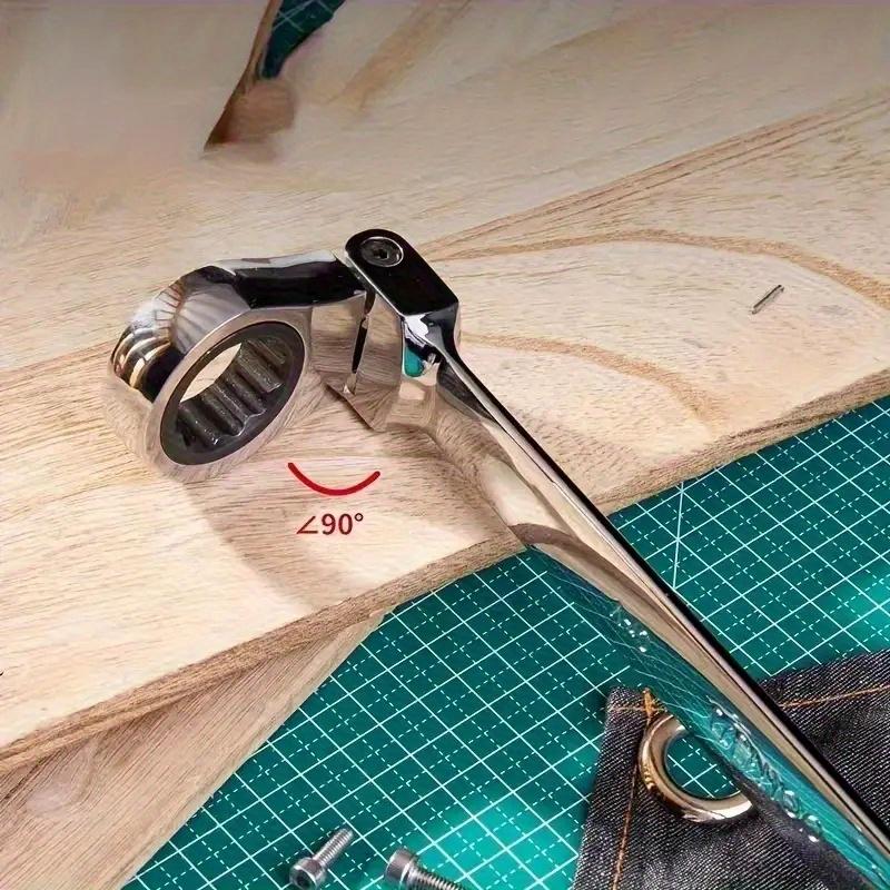 1pc Universal 72-tooth Ratchet Wrench Dual-purpose Wrench Movable Head Ratchet Wrench Open Plum Labor-saving Quick Wrench