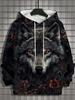 Men's Hoodie 3d Print Animal Tops Wolf Graphics Long Sleeve Hoodie Fashion Casual Autumn Unisex Tops Oversized Hooded Streetwear