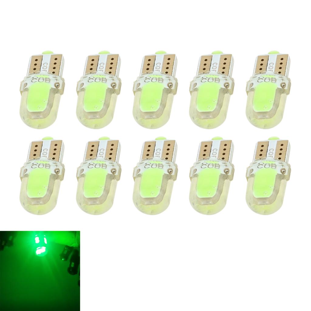 10Pcs 4-Core T10 COB Crystal Silicone Short W5W Diffuse High Brightness Wide Light,Interior Position Light License Plate Light