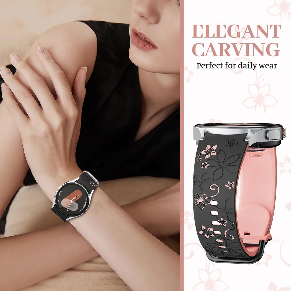 Graverat armband för Samsung Galaxy Watch 7/5 Pro/4 6 Classic 40 44mm Silikon Sport Utan Mellanrum Armband correa Galaxy Watch 7 Armband