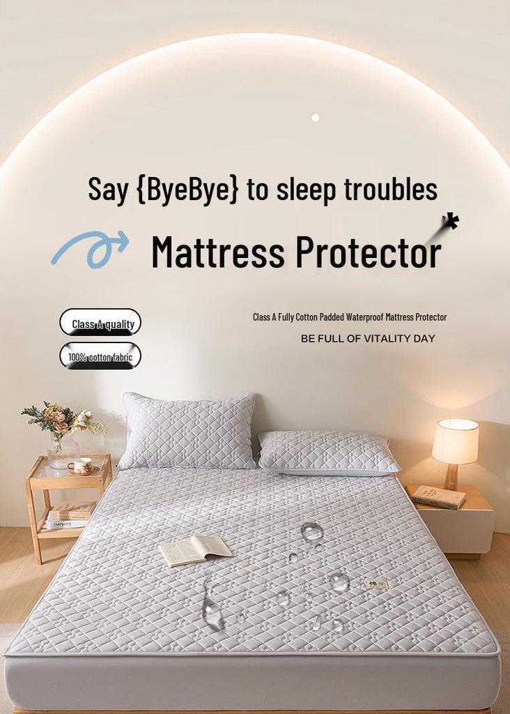 All-Cotton Quilted Waterproof Mattress Protector for All Seasons