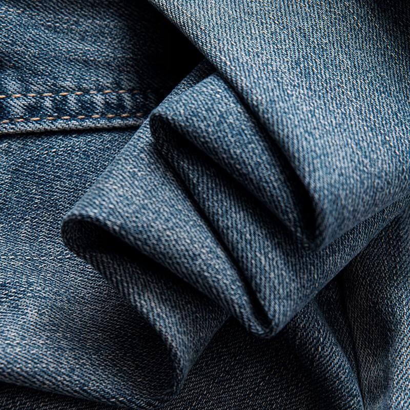 Sibaisha Women's Retro Slim Micro-Flare Washed Denim Pants