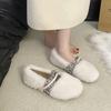 Fairy Mao Mao shoes outer wear 2025 autumn and winter new gentle and cute warm velvet small fragrant wind solid color cotton shoes