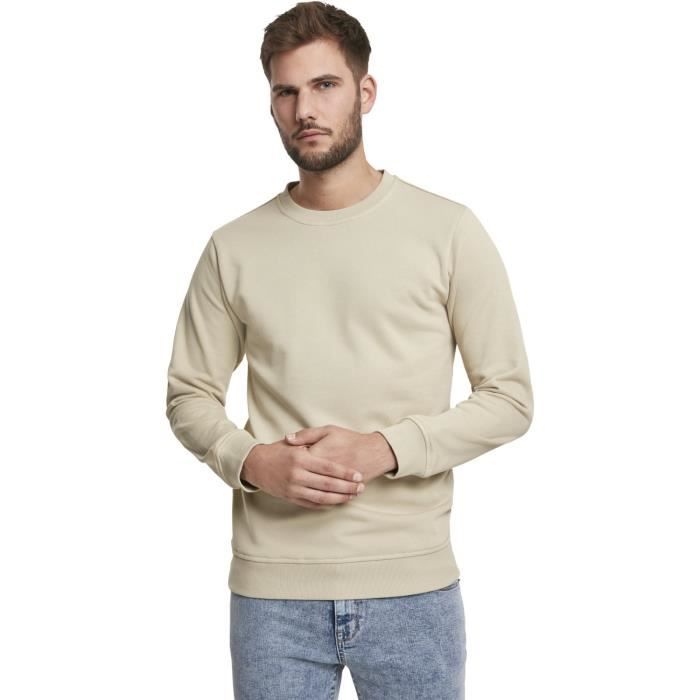 Pull Col Classique URBAN CLASSICS BASIC TERRY Pour Homme - Beige - Matériau Anti-transpiration Doux