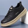 New winter British casual leather shoes black board shoes platform sneakers