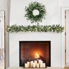 Artificial Olive Leaf Wreath for Front Door, 20 Inch Green Olive Wreath with Olive Leaves and Olive Bean, Greenery Wreath for Home Wall Window