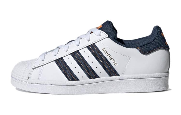 Adidas Originals Abrasion Resistant Low top Kids Skateboarding Shoes White Blue Teenagers H04025