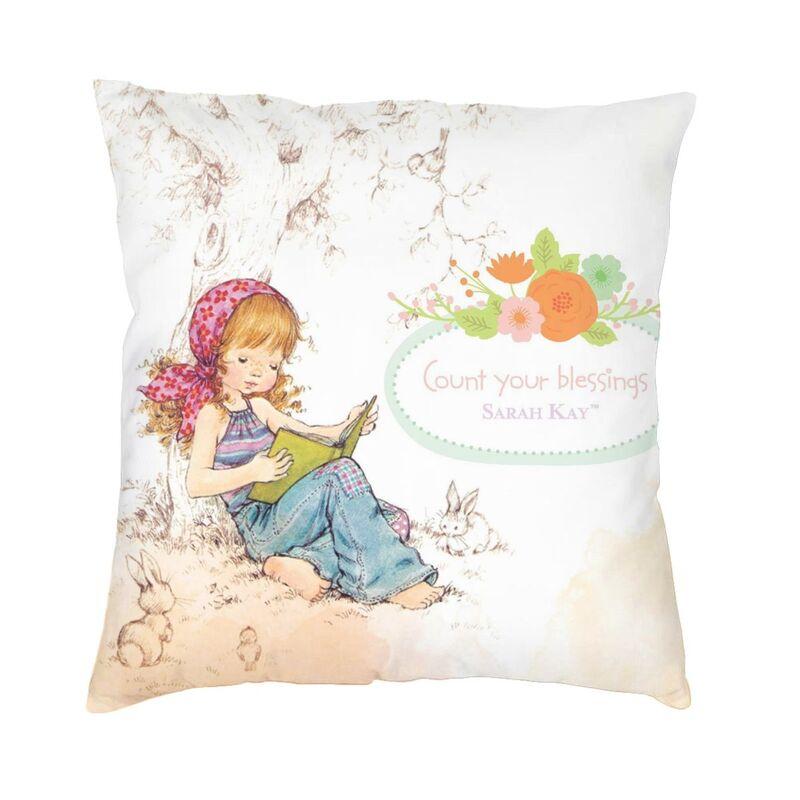 Sarah Kay Cartoon Animation Cushion Cover Sofa Decoration Square Throw Pillow Case 40x40