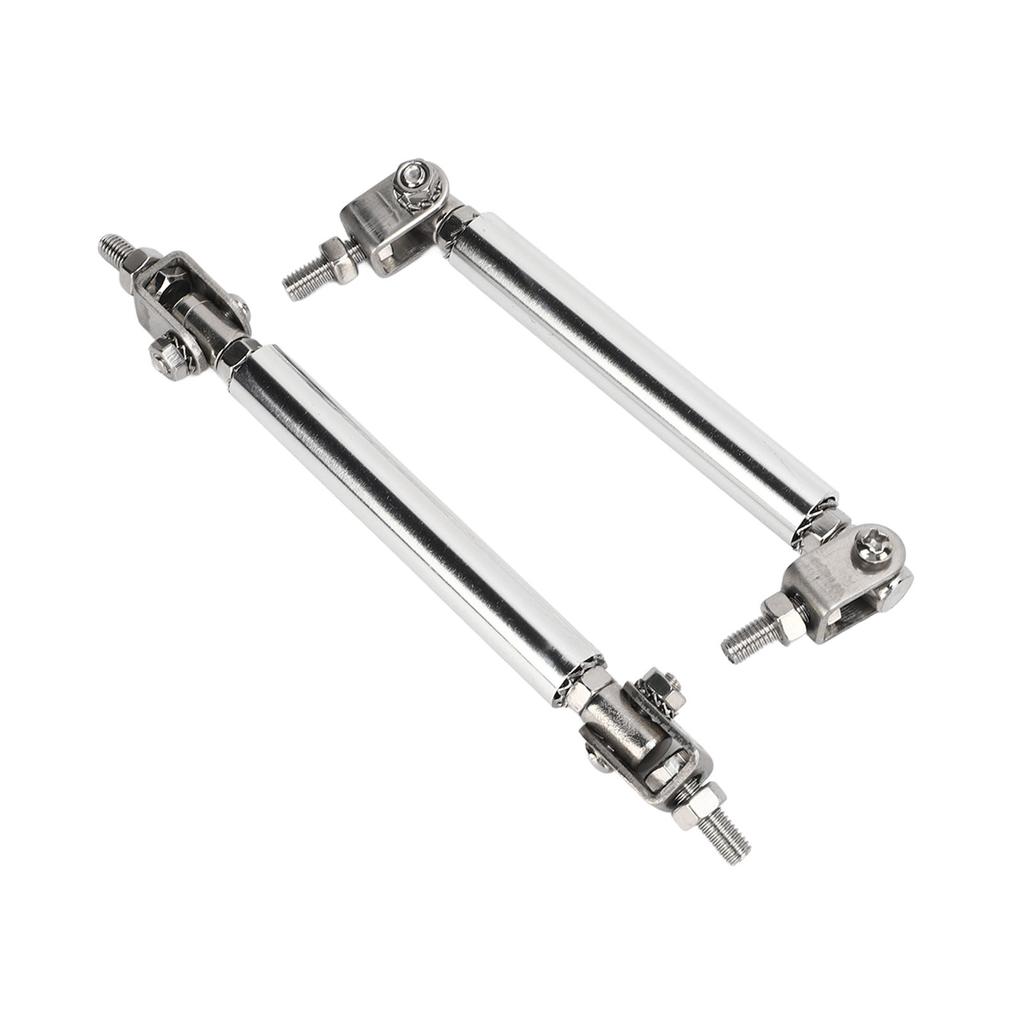 2 Pcs Splitter Strut Rods 7.5cm Adjustable Bumper Protector Lip Rod Splitter Silver Universal For Car