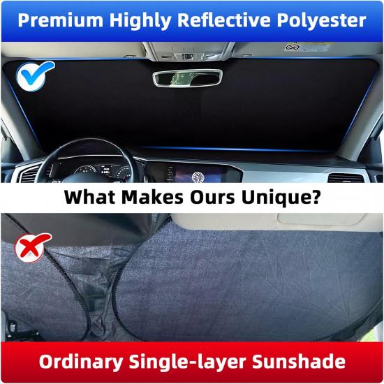 Windshield Sun Shade Compatible With Hyundai Sonata -2025, Front Window Shades Fit For Sonata, Foldable Car Sun Shield With Steering Wheel Sunshade