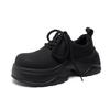 Daddy Shoes Men's Black British Yuantong Muffin Thick-soled Versatile Matte Premium Derby Shoes 24242-R