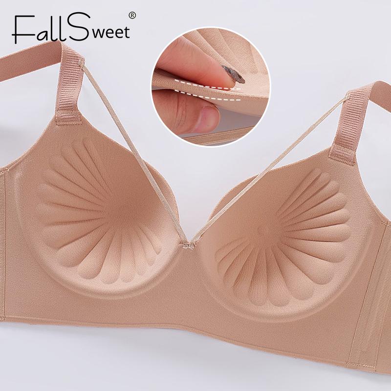 FallSweet Plus Size Bra for Women Sexy Push Up Cross Bras Seamless Comfortable Underwear Ladies Lingerie 34BCD-44BCD
