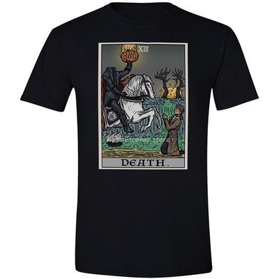 Unisex Cotton Tshirt Halloween Death Tarot Card Shirt The Legend Of Sleepy Hollow Headless Horseunisex Top Quality Tee Shirt