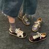 2025 new high version stars old small dirty shoes women's flat white shoes inner height increase couple large size casual shoes