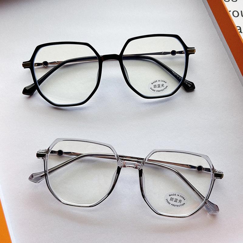 

Korean Style Anti-Blue Light Large Square Frame Glasses for Men & Women - Model 30110.