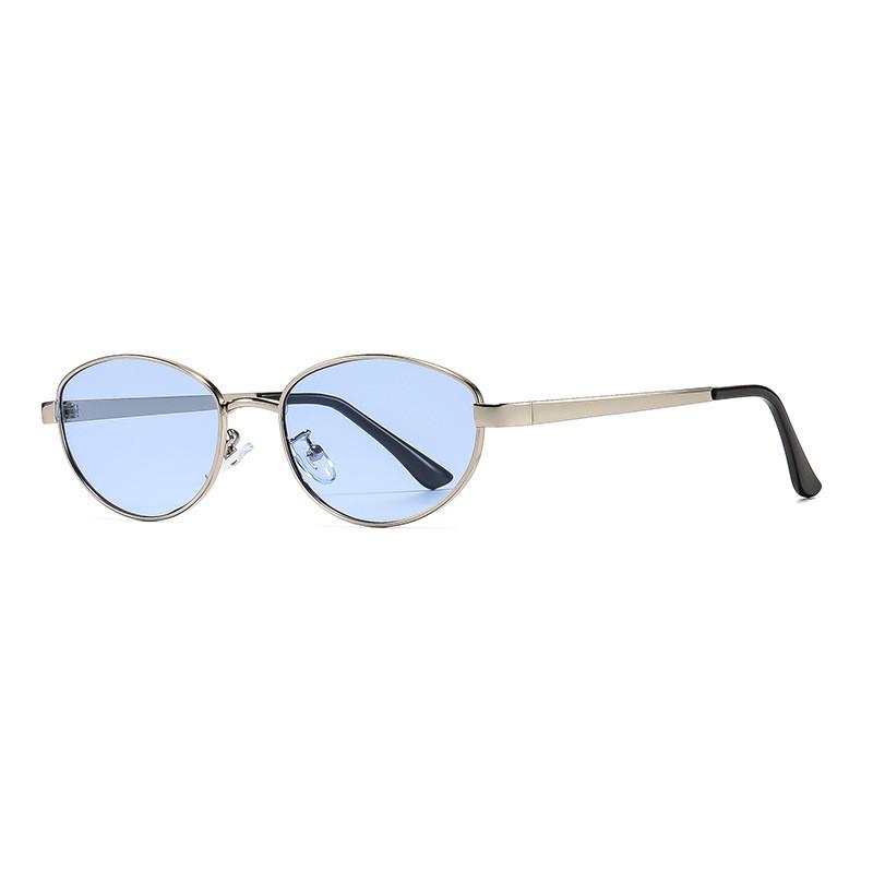 Polyhedron Cat Eye Sunglasses With Metal Frame Uv400 For Fashion Women