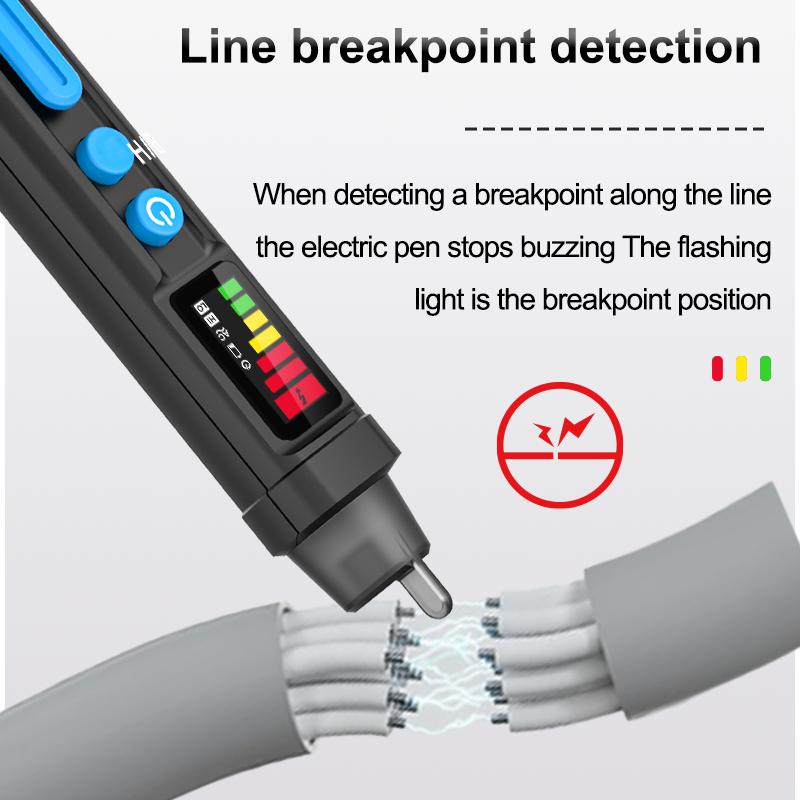 Color Screen Voltage Indicator Electric Voltage Test Pen Non-contact Voltage Detector Voltage Tester Sound Light Alarm