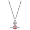 New Tiny Orb Medium 3D Saturn Sphere Necklace Unisex Necklace Red Silver 6302022402P186-CN001