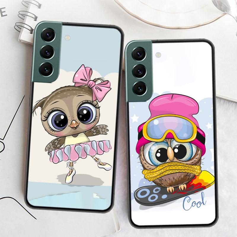 Baby Cute Owl Lover Cartoon Candy Winter Phone Case For Samsung Galaxy A12 A22 A32 A42 A52 A72 A54 A34 A24 A14 A73 A53 A33 A23 A