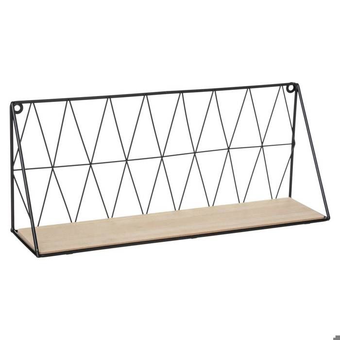 Étagère murale métal filaire noir 48x20cm - Atmosphera createur d'interieur