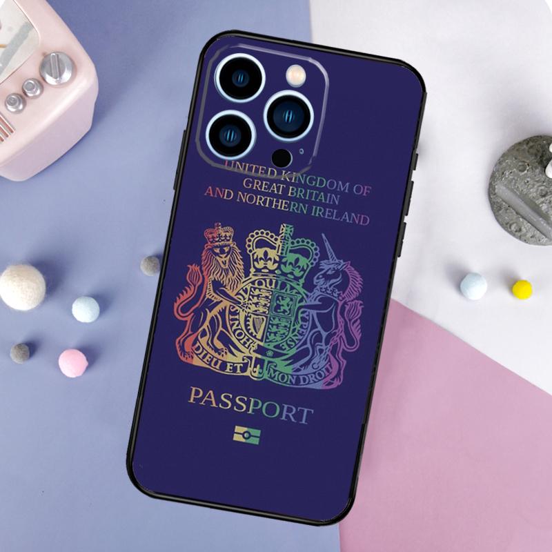 United Kingdom British Passport Phone Case For iPhone 17 Pro Max 16 13 12 11 14 15 Pro Max Plus Mini 16e 17 Air Back Cover