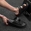 Fashion Indoor Outdoor All-match Sandals for Men 2025 New Men's PU Leather Slippers Mens Slip On Shoes Non-Slip Comfortable House Shoes