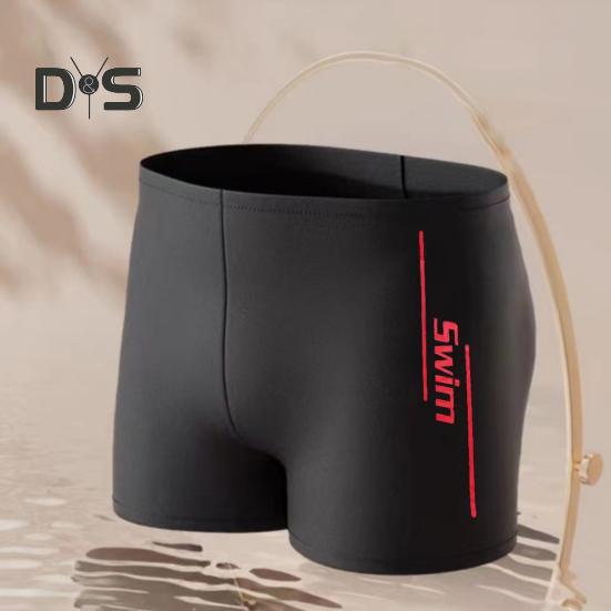 Elastische Badehose für Herren, schnelltrocknend, verlegenheitsfreie Strandshorts, U-förmiger Schritt, Kordelzug in der Taille, Boxershorts für Wassersport, Surfen