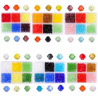 1Set/box 600Pcs 4mm Glass Beads Crystal Beads for DIY Accessories Jewelry Making