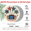 2D Flat, 1pc Round "Land Of The Free" Aluminum Hanging Sign, Patriotic Red White Blue Pinwheel Windmill Design, Rustic Retro Metal Wall Decor