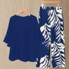 Summer New Arrival Women's Casual Outfit - Elegant Blouse and High Waist Pants 2pcs Set