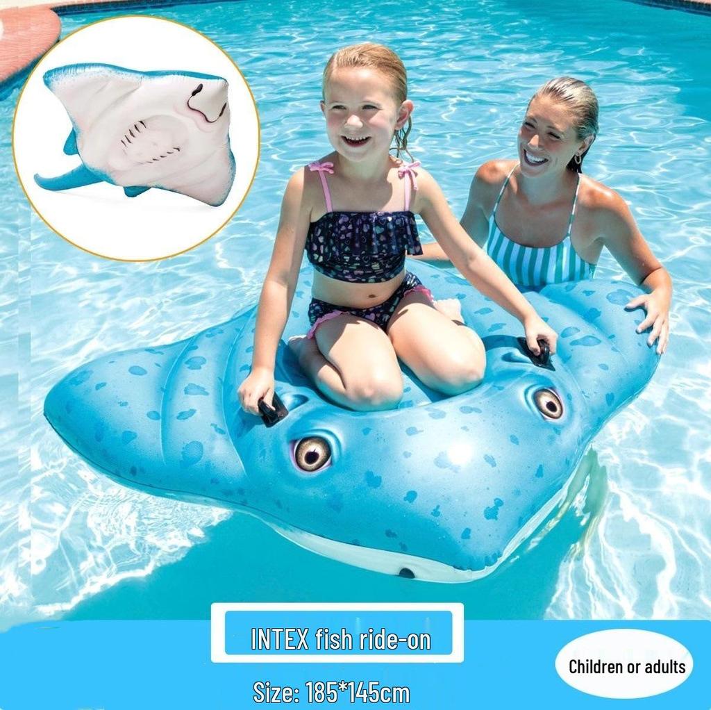 Intex 57288 Double Flamingo Adult Inflatable Swimming Ring - Thick Oversized Floating Bed for Kids & Adults
