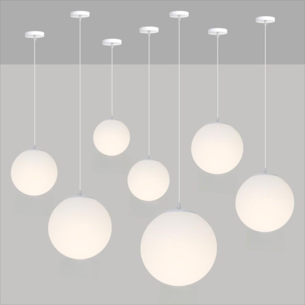 White LED Pendant Lamp E27 Hanging Lamp Modern Globe Pendant Light Bedroom Light