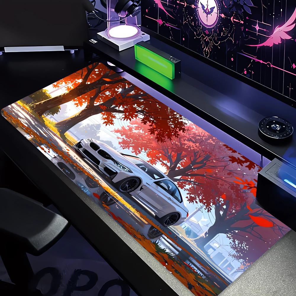 1 Stück Sportwagen-Muster XXL Gaming-Mauspad, rutschfeste Schreibtischmatte mit genähten Kanten, Tastaturmatte, Computerzubehör für PC-Gamer