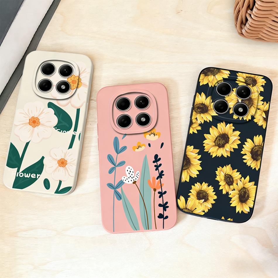Case For Redmi Note 15 Pro Plus Candy Painted Flower Phone Cover For Redmi Note15 4G 5G Soft Camera Protecion Liquid Back Covers