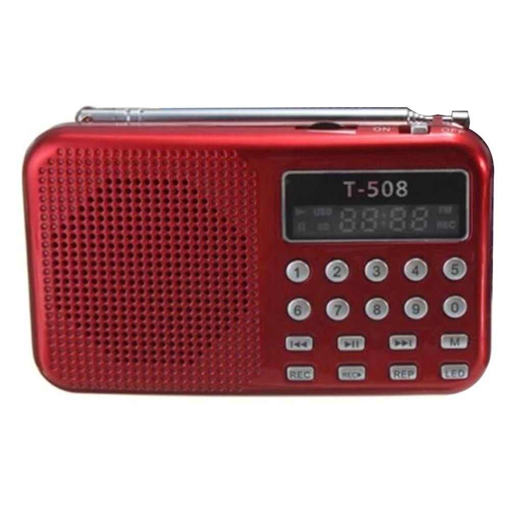 Mini Portable Radio Handheld FM Radio Supports USB TF MP3 Music Player Outdoor Indoor Speaker Rechargeable with Cable