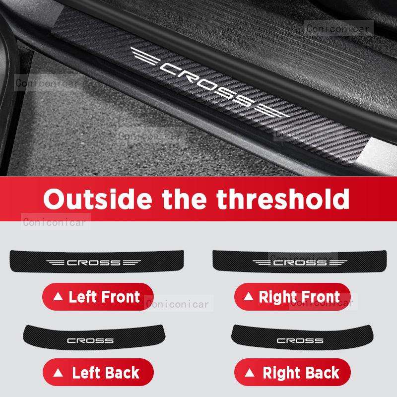 Car Door Sill Scratch Protection Trim Sticker For TOYOTA COROLLA CROSS 2023 2024 Car Door Threshold Stickers Accessories