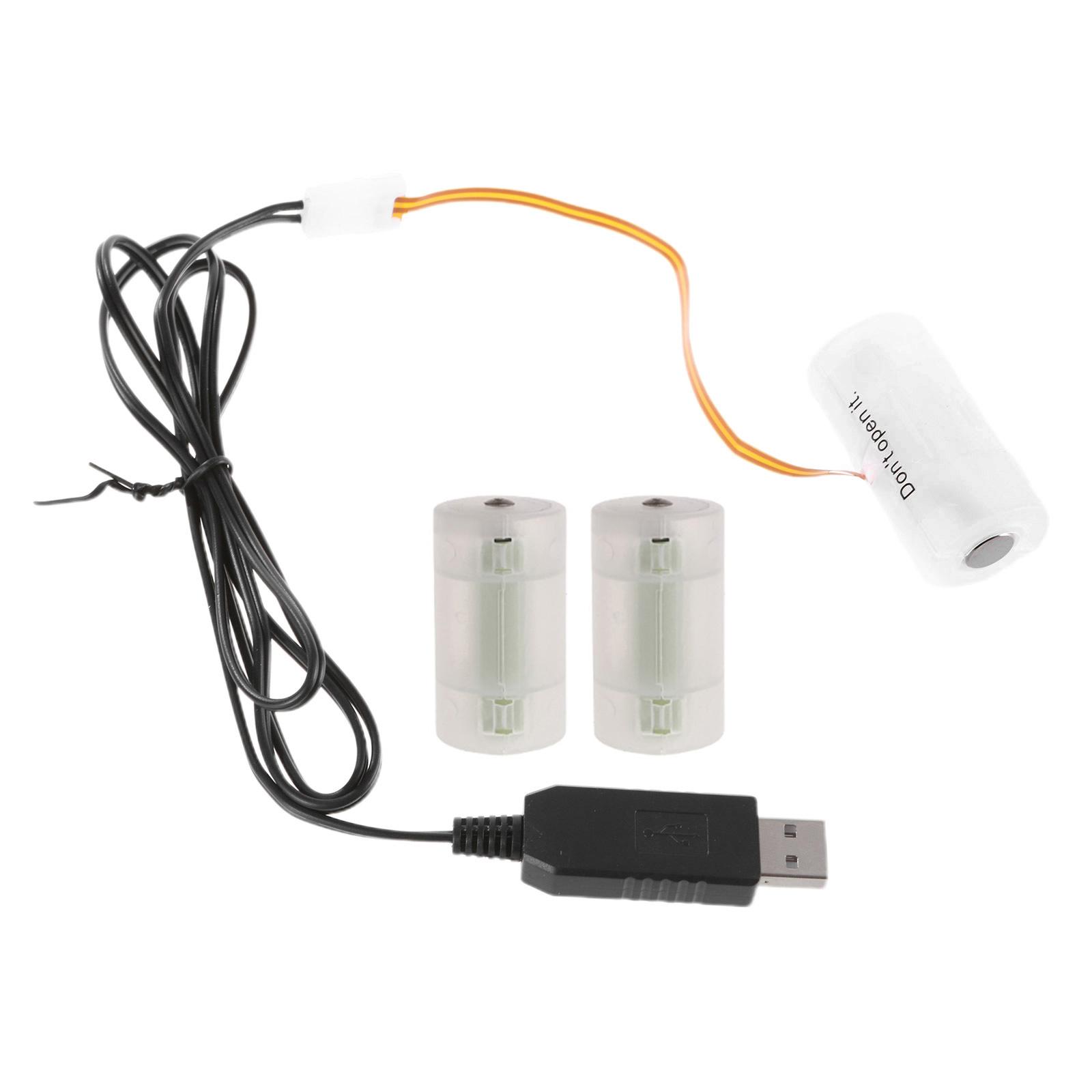 

USB to 4.5V LR14 C Dummy Battery Eliminate Cable for 3Pcs LR14 C Battery for Toy Controllers Gas Water Heater Torches 1M